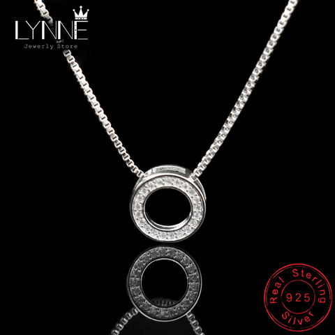 Nouvelle mode élégant strass colliers et pendentifs ronds collier 925 en argent Sterling collier ras du cou pour les femmes bijoux cadeau ► Photo 1/6