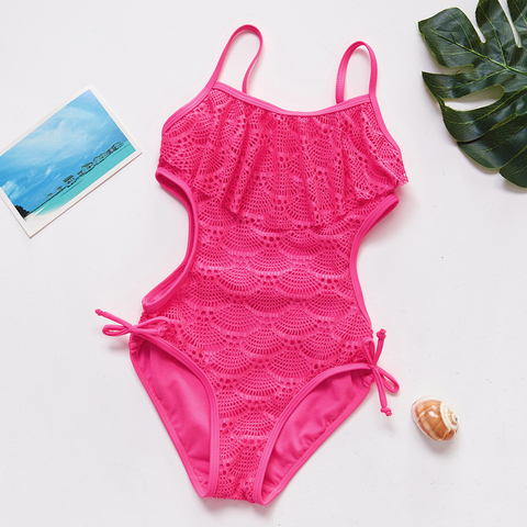 2022 nouveau une pièce Flamingo filles maillot de bain Rose à volants Style enfants maillots de bain 2-8 ans maillot de bain maillots de bain 9021 ► Photo 1/6