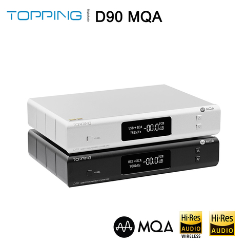 Topping D90 MQA AK4499 AK4118 Bluetooth 5.0 décodeur DAC équilibré complet, XMOS XU216,DSD512 PCM 32bit/768kHz, télécommande, ► Photo 1/6