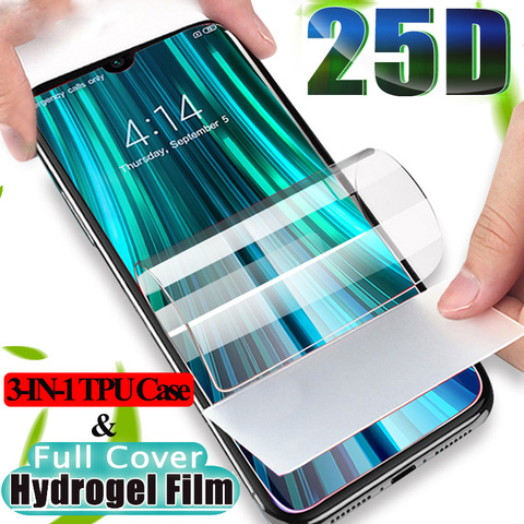 Protecteur d'écran souple 3-en-1 pour 8 note pro Xiaomi RedmiNote 8 Pro Film Hydrogel Redmi 8 t xiomi xaomi not8pro 8 t caméra en verre redmi note 8t case verre trempé xiaomi redmi note 8 glass ► Photo 1/6