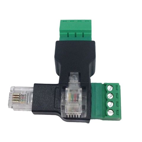 RJ11 à vis adaptateur de borne RJ11 mâle à 4 broches connecteur séparateur bouclier prise 40JA ► Photo 1/5