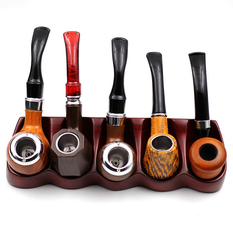 Ensemble de Pipe à fumer pour homme, nouveau Style classique, avec 4 outils, en résine de bois, meilleur Gadget cadeau ► Photo 1/6