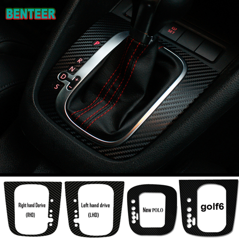 Autocollant intérieur de voiture en fibre de carbone LHD RHD, pour volkswagen VW Golf 5 Golf6 R Scirocco Sagitar Passat polo, manette de vitesse de décoration intérieure ► Photo 1/6