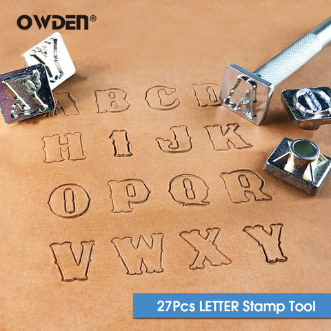 OWDEN – ensemble d'outils d'estampage Alphabet pour l'artisanat du cuir, 27 pièces, 3/4 pouces, 19 mm de hauteur ► Photo 1/6