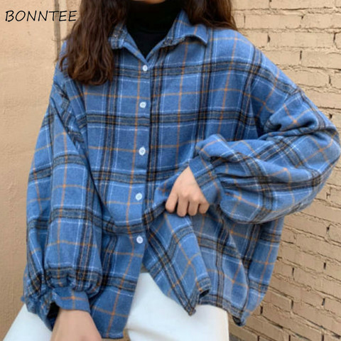 Vestes femmes Plaid manches chauve-souris fermeture éclair grande taille BF Harajuku Vintage Chic étudiants tout-match populaire printemps manteaux amples doux ► Photo 1/6