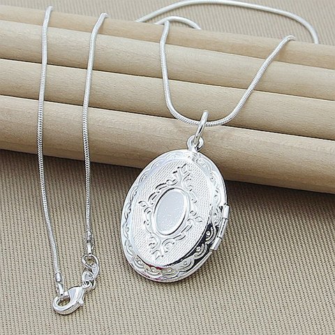 Collier pendentif en argent Sterling 925, cadeau de noël, cadre Photo, qualité supérieure ► Photo 1/6