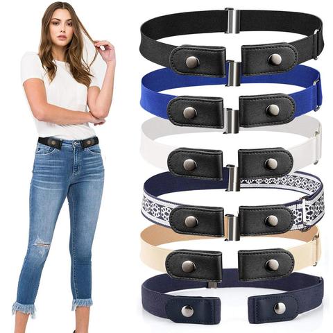 Ceinture de pantalons élastique à la taille, unisexe, accessoire pour jeans, sans boucle, ni tracas, 20 styles différents, livraison directe ► Photo 1/6