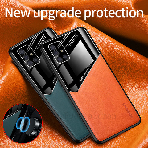 Coque de téléphone portable en cuir, étui de voiture magnétique pour Samsung Galaxy A31 A41 A51 A71 A50 A10S A20S A21S A12 M21 M31 M30S M51 M31S ► Photo 1/6