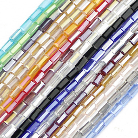 JHNBY Rectangle autrichien cristal 2*4mm 100 pièces carré verre entretoises charme perles en vrac pour bijoux Bracelet faisant des accessoires bricolage ► Photo 1/3