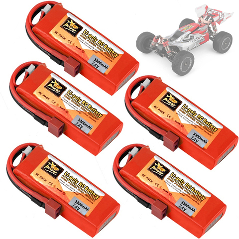 Original Wltoys 144001 voiture 2s 7.4 V 3300mAh Lipo batterie T Plug pour Wltoys 1/14 144001 RC voiture bateau Lipo batterie 1-5 pièces ► Photo 1/6