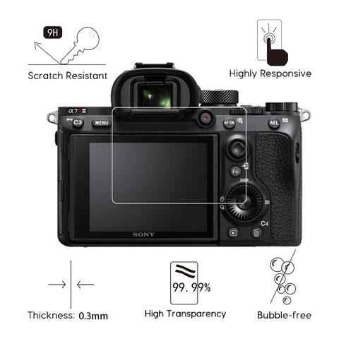 Film protecteur d'écran de caméra, en verre trempé pour Sony Alpha ILCE-7 7R 7S 9 77 99 A7 A7R A7S III IV A9 A77 A99 II A7II A7III A7RII ► Photo 1/6