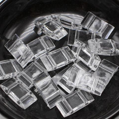 100 Transparent Transparent acrylique carré 2 trous perles 18X9mm ► Photo 1/5