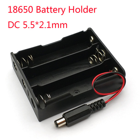 Support de batterie en plastique 18650, boîte de rangement de batterie 18650, étui 18650 pour 3x18650 avec DC5.5 * 2.1mm ► Photo 1/4