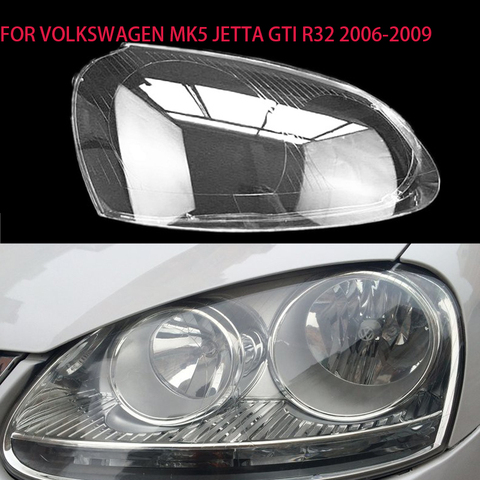 Pour Volkswagen MK5 Jetta GTI 06-09 phare abat-jour phare coque lentille étui de protection couvercle en verre transparent remplacer la coque ► Photo 1/4