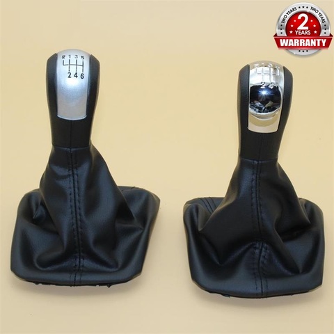 Pour Skoda Octavia 2 A5 A6 2004 2005 2006 2007 2008 2009 2010 2011 2012 2013 5/6 Vitesse de Levier de Bâton Pommeau En Cuir Boot ► Photo 1/6