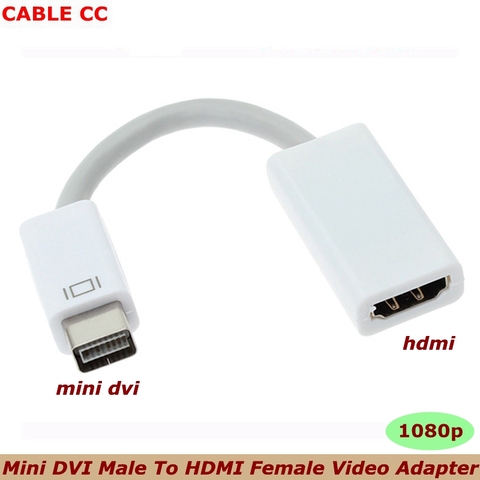 HD Mini DVI mâle vers HDMI femelle câble moniteur vidéo adaptateur convertisseur Kable Cabo cordon 1080P (pour Apple Mac Macbook) ► Photo 1/5