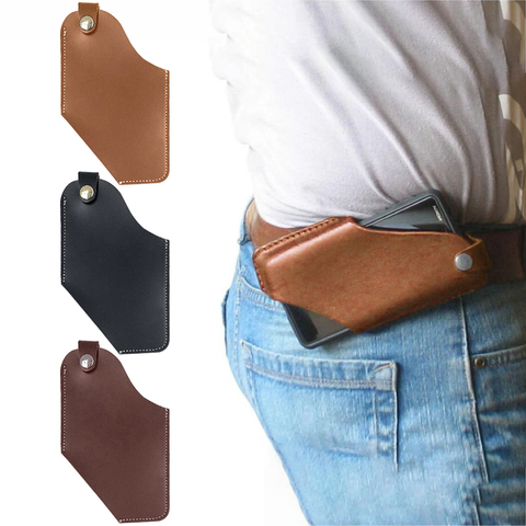 Sac de taille en cuir PU pour hommes, sac de ceinture drôle pour hommes, sac de ceinture à chaîne pour pochette de téléphone intelligent ► Photo 1/6