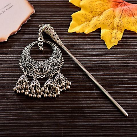 Boho Vintage indien épingles à cheveux pour les femmes ethnique argent couleur grandes cloches gland fleur sculpté pendentif bâtons de cheveux bijoux de cheveux 2022 ► Photo 1/6