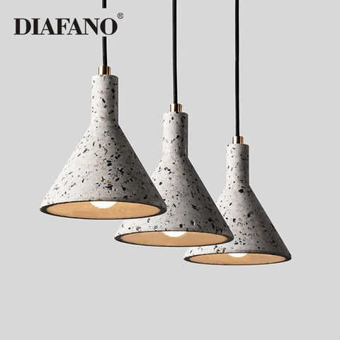 Américain industriel Terrazzo lampe à suspension rétro Loft nordique créatif pendentif lumière Restaurant lit chambre barre éclairage suspension lampe ► Photo 1/6