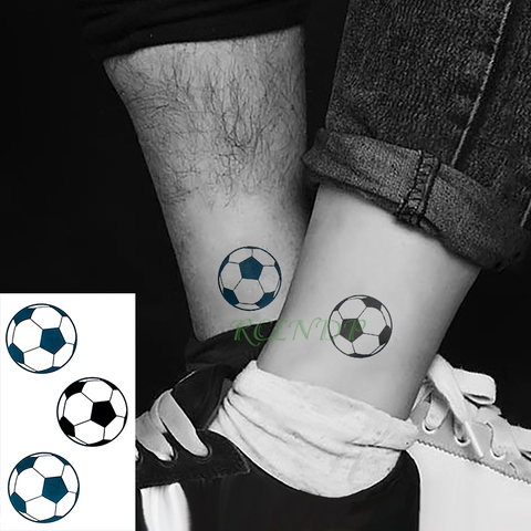 Autocollant de Tatouage temporaire imperméable, faux Tatouage de Football, Flash, Art corporel, tête, pied, cou, pour femmes et hommes ► Photo 1/6