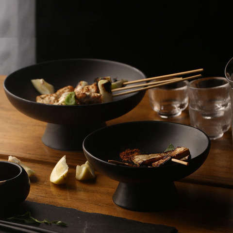 Assiette en céramique de style japonais, gâteau aux fruits, Dessert, soucoupe haute, plats principaux, plateau de Table créatif, ustensiles de cuisine ► Photo 1/5