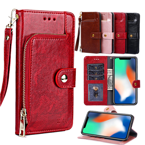 Étui en cuir style portefeuille pour Smartphone Samsung Galaxy, housse de portable à rabat compatibles modèles A3, A5, A7, J3, J5, J7, Neo, J2, Prime, A8, A6, S9, S10, Plus, 2016 — 2022, ► Photo 1/6