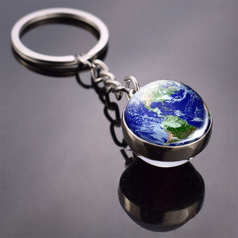 Porte-clés carte du monde Vintage avec pendentif Globe, amérique, Europe, australie, porte-clés cadeaux de noël ► Photo 1/6