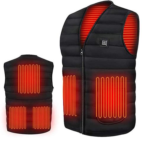 Hommes automne hiver Smart chauffage coton gilet USB infrarouge électrique chauffage gilet femmes en plein air Flexible thermique hiver chaud veste ► Photo 1/6