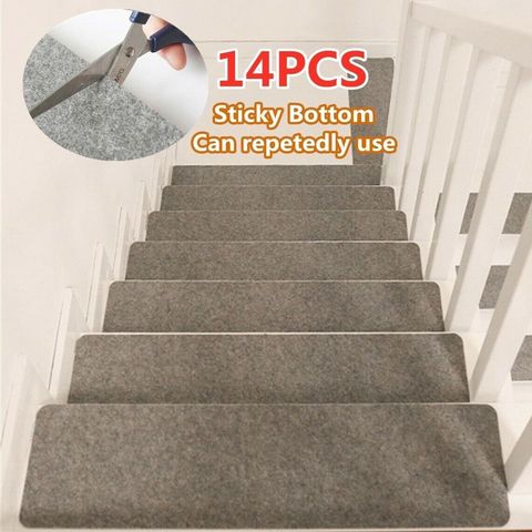 Tapis rectangulaire avec marches d'escalier, tapis de sol, auto-adhésif, tampons de sécurité, utilisation répétée, 14 pièces/ensemble ► Photo 1/6