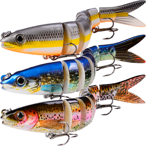 PROBEROS – leurre de pêche en 8 Sections, Swimbait, avec hameçon, matériel de pêche, 0.689oz-19.54g/13.28cm-5.23 pouces, 6 # ► Photo 1/6
