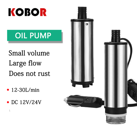 Mini pompe électrique Submersible 12V/24V, 12l/32l/min, pompe de transfert de carburant, pompe à succion d'huile, pour pompage de l'huile/gazole ► Photo 1/6