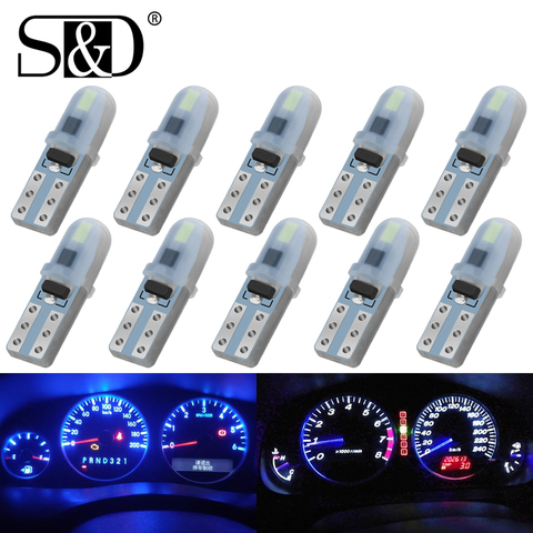 Ampoules LED T5 Super lumineuses pour tableau de bord de voiture, 10 pièces, 3014 2SMD, indicateur de tableau de bord, 6000K, 12V ► Photo 1/6