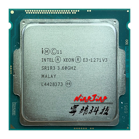 Intel Xeon E3-1271 v3 E3 1271 v3 E3 1271v3 3.6 GHz, Quad Core 8 fils, processeur d'unité centrale L2 = 1M L3 = 8M, 80W, LGA 1150 ► Photo 1/1