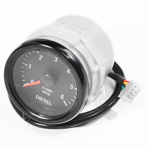 Tachymètre électrique blanc 52mm 0-6000 RPM (sur tableau de bord), jauge pour moteur Diesel, accessoires de voiture ► Photo 1/4