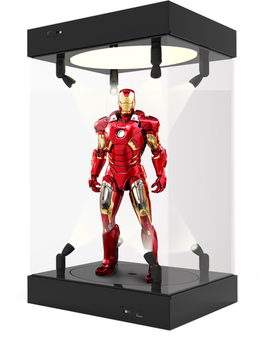 Boîte de Cube transparente auto-installée de présentoir acrylique avec des lumières de LED de platine antipoussière pour la figure d'action ► Photo 1/6