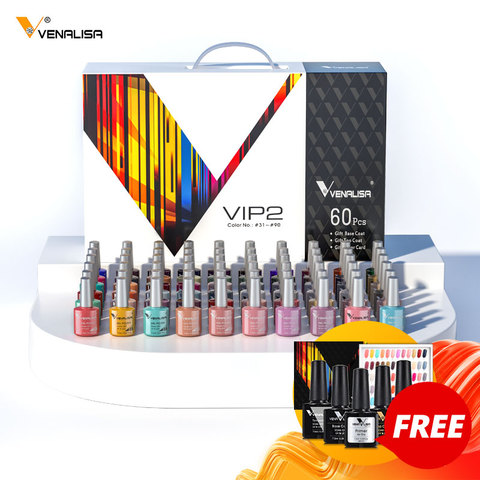 2022 nouveau 60 mode couleur Venalisa gel vernis vernish couleur gel vernis pour la conception de l'art des ongles ensemble entier gel pour ongles kit d'apprentissage ► Photo 1/6