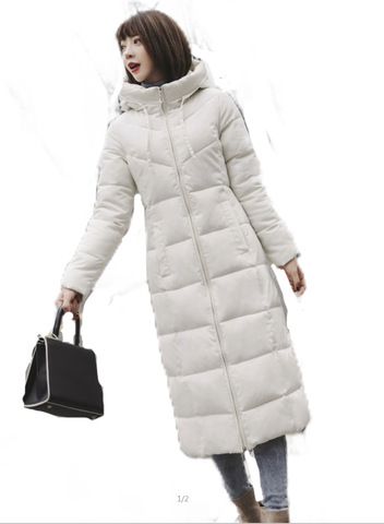 Blouson parka chaud pour femme, grande taille, à la mode, en coton, long, manteau d'hiver S-6XL, automne hiver veste à capuche ► Photo 1/6