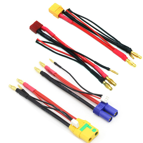 Fil de Silicone + 2S batterie au lithium modèle prise 4MM /2s tête d'équilibre T/ XT60/EC5/XT90S ligne de connexion de fil de charge pour modèle de bricolage ► Photo 1/6