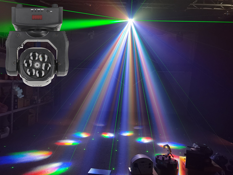 Projecteur de lumière led 6x15w rgbw à tête mobile avec laser mobile lyre dmx, lot de 2 ou 4 pièces ► Photo 1/6