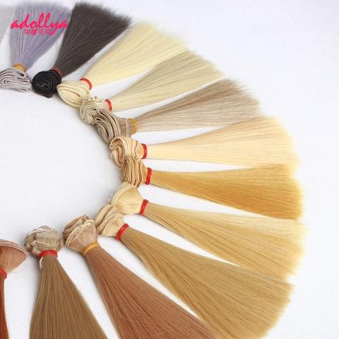 Adollya BJD cheveux pour poupées bricolage poupée accessoires perruques cheveux raides haute température jouets pour filles 15*100cm serveuse pour poupées cheveux ► Photo 1/6