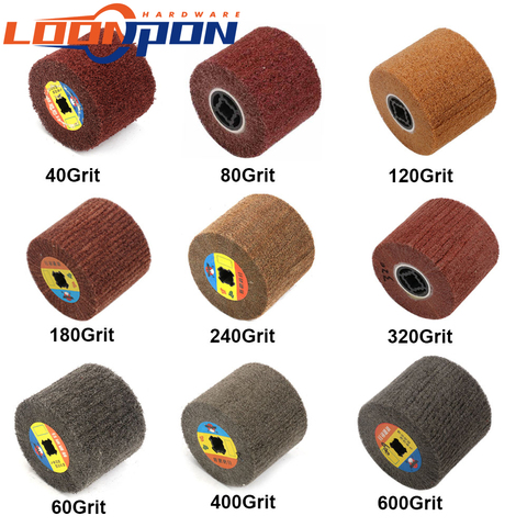 1Pc roue de polissage pour tréfilage Non tissé en Nylon brosse à lamelles abrasives pour tampon aigre 120x100mm 40/60/80/120/180/240/320/400/600 ► Photo 1/6