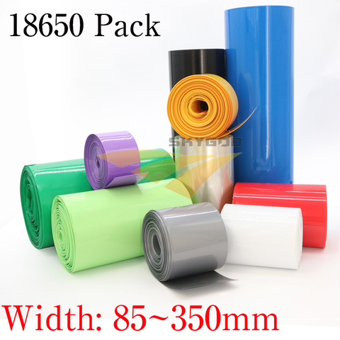 85mm ~ 350mm 18650 batterie au Lithium thermorétractable Tube Li-ion enveloppe couverture peau PVC rétractable Tube Film manchons gaine d'isolation ► Photo 1/6