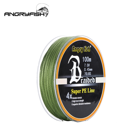 Angryfish 4 brins 100m tressé ligne de pêche Super PE ligne Multifilament ligne de pêche lisse ► Photo 1/6