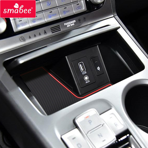 Pour Hyundai Kona EV 2022 voiture électrique anti-dérapant porte fente tasse tapis porte rainure antidérapant Pad accessoires ► Photo 1/6