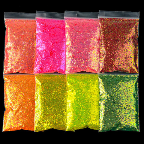 50 g/sac 0.2/0.4/1mm holographique ongles Laser paillettes paillettes paillettes scintillantes cosmétique visage/corps/ombre à paupières poudre à ongles paillettes Ta13 ► Photo 1/6