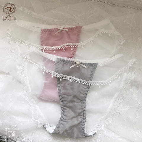 Mignon japonais culottes femmes Sexy dentelle culotte rose culotte MeshTransparent sous-vêtements femmes porte-documents Ropa intérieur Femenina ► Photo 1/6