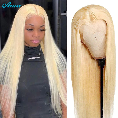 Ama 613 miel Blonde dentelle avant perruque Transparent partie dentelle perruques Blonde perruque 32 pouces cheveux humains perruques pour les femmes noires pré plumées ► Photo 1/6