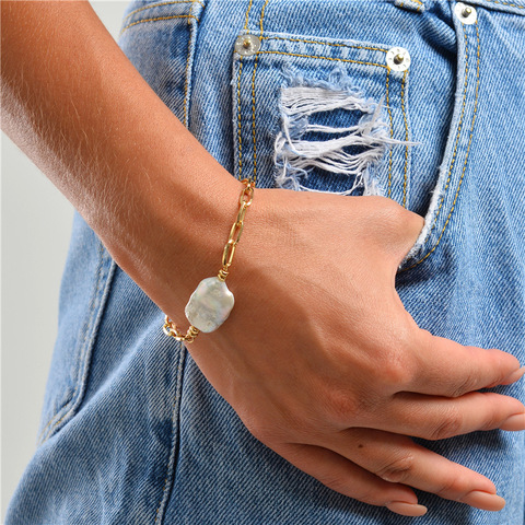 2022 Printemps été Nouvelle Mode Perles Baroques D'eau Douce Bracelets Pour Femme ► Photo 1/3