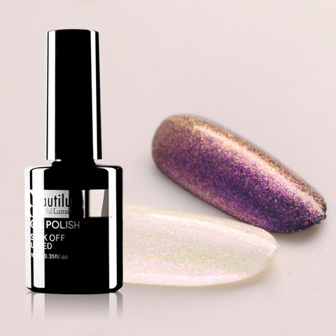 Vernis à ongles de couleur d'hiver de scintillement blanc clair de vernis à ongles de Gel d'art d'embellissement LED couche de finition UV 10ml ► Photo 1/6