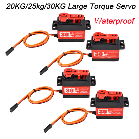 Mise à jour 180 degrés RC servo 20 KG/25 KG/30 KG plein métal engrenage numérique servo baja étanche de la Version 25T bras pour voitures RC jouet ► Photo 1/6